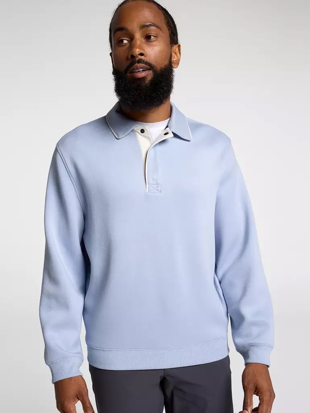 VRST Men’s Pinnacle Rugby Sweatshirt Size Large Faded Blue NWT Athleisure